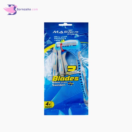 تیغ-اصلاح-مستر-شیو-مدل-3blades-gray-بسته-4-عددی