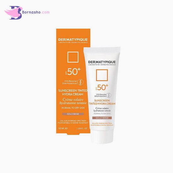 ضد-آفتاب-رنگی-پوست-خشک-spf50-بژ-طلایی-درماتیپیک