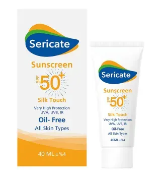 تصویر  کرم ضد آفتاب بی رنگ سری کیت مدل Silk Touch با SPF50 مناسب انواع پوست حجم 40 میلی لیتر