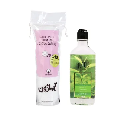 تصویر  میسلار واتر ژوت مخصوص پوست چرب 250ml + پد آرایش پاک کن آساژون - پک پاکسازی و کنترل چربی پوست