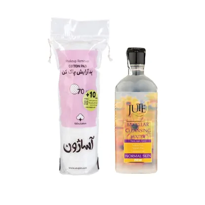 تصویر  میسلار واتر ژوت مخصوص پوست نرمال و خشک 250ml + پد آرایش پاک کن آساژون - پک آبرسان و پاکسازی ملایم